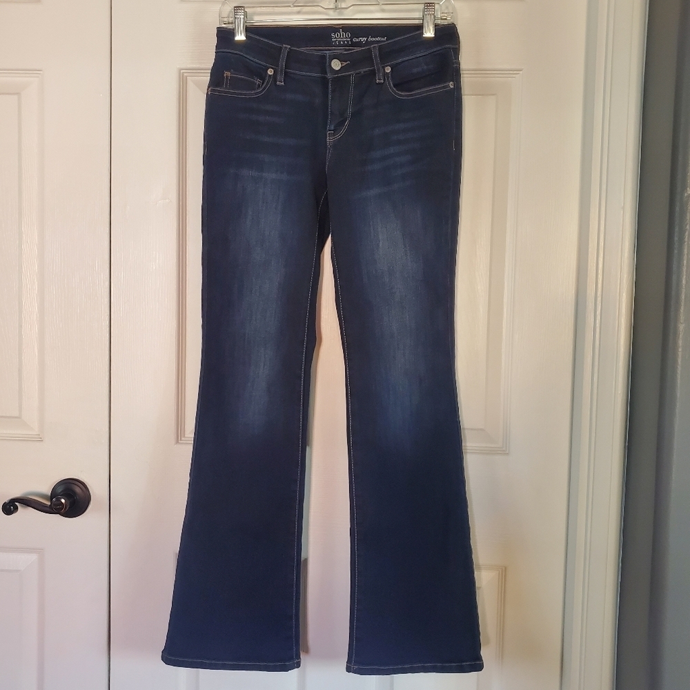 SOHO Curvy Bootcut Blue Denim Jeans Dark Wash Mid-rise Size 4 28X30